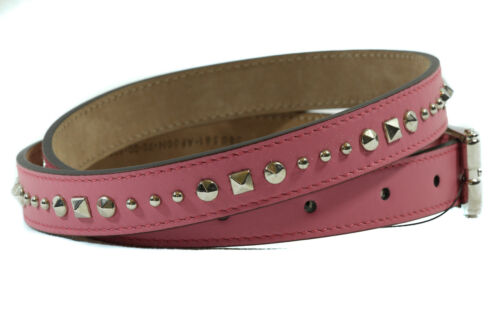 NEW/AUTHENTIC GUCCI 380561 Studded Leather Belt, Pink 75-30