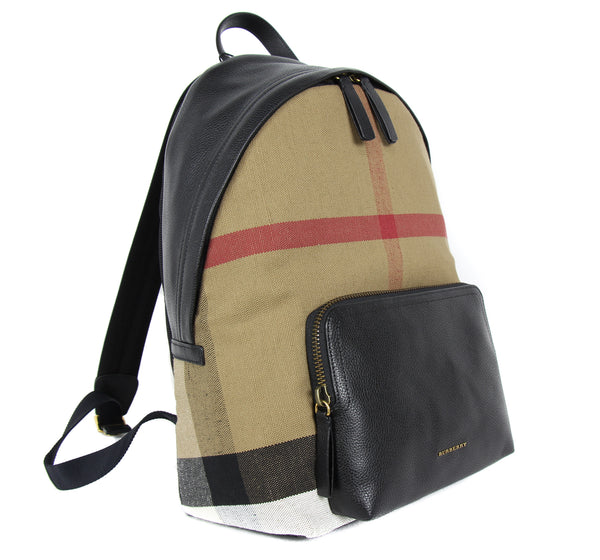 NEW BURBERRY Canvas Check Abbey Dale Simple Backpack