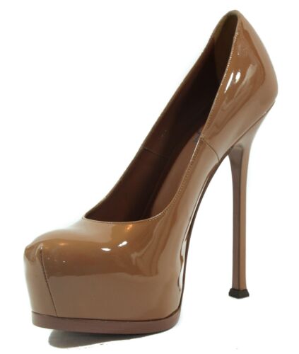 NIB YSL SAINT LAURENT 208786 Triptoo 105 Platform Pump, Nude Sz 40.5