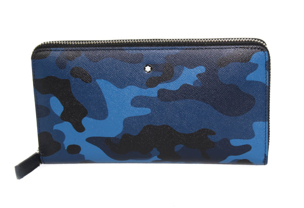 NEW MONTBLANC Sartorial Leather Camouflage Wallet, Blue