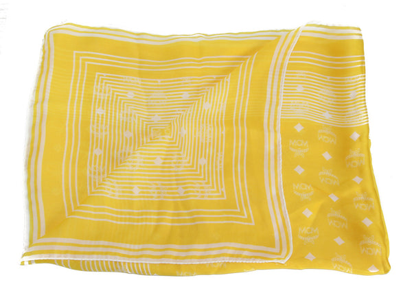 NEW MCM Monogram Jacquard Visetos Scarf, Yellow