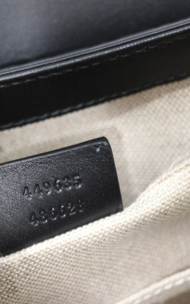 NEW/AUTHENTIC GUCCI 466506 Interlocking G Leather Crossbody Bag Wallet, Black