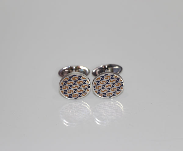 NEW/AUTHENTIC GUCCI 298822 Sterling Silver Interlocking G Cufflinks