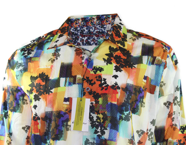 NWT ROBERT GRAHAM Men's Classic Fit Burlingame Cotton Shirt, Sz XL