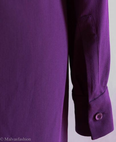 NEW/AUTHENTIC $1395 GUCCI 362040 Silk Long Sleeve Dress, Violet Sz 6 US 42G