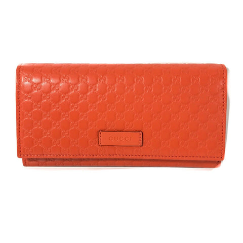 NEW/AUTHENTIC GUCCI 449396 Leather Microguccissima Continental Wallet, Orange