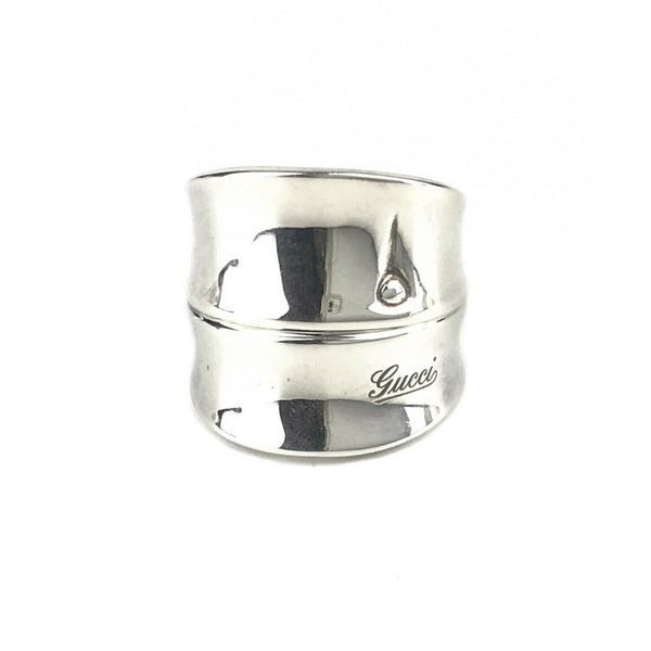 NEW/AUTHENTIC GUCCI 272643 Sterling Silver Bamboo Ring