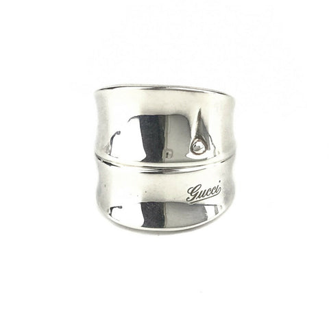 NEW/AUTHENTIC GUCCI 272643 Sterling Silver Bamboo Ring