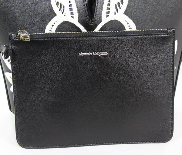 NEW ALEXANDER MCQUEEN Nicole Embroidered Leather Expandable Crossbody Bag