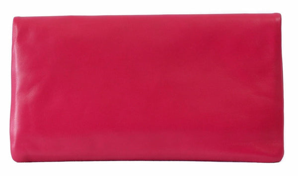 NEW YSL SAINT LAURENT 328193 BO New Pochette Foldover Clutch Bag, Fuchsia