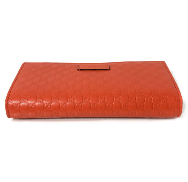 NEW/AUTHENTIC GUCCI 449396 Leather Microguccissima Continental Wallet, Orange