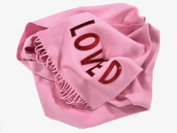 NEW/AUTHENTIC GUCCI Sequin Loved Silk Cashmere Blend Scarf, Pink