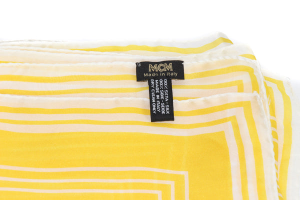 NEW MCM Monogram Jacquard Visetos Scarf, Yellow