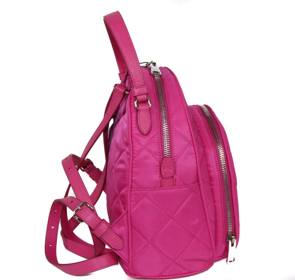 NEW PRADA Zaino Quilted Nylon Backpack Bag, Fuxia