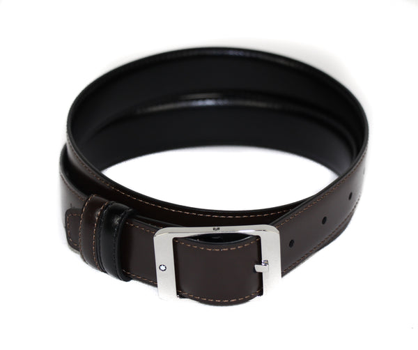 MONTBLANC Men's Classic Line Reversible Black Brown Leather Belt 36/90