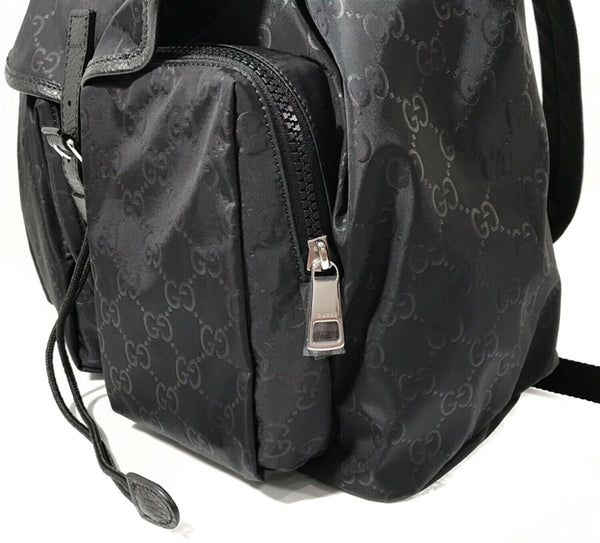 NEW/AUTHENTIC GUCCI 510343 Nylon GG Guccissima Backpack, Black