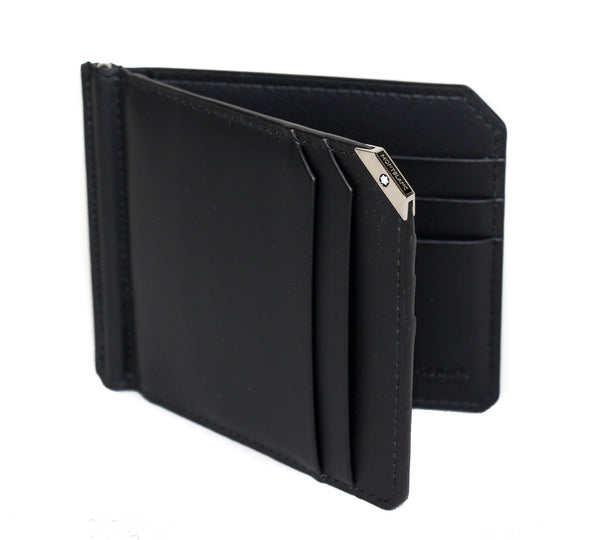 NEW MONTBLANC Men's Urban Spirit Leather Money Clip Bifold Wallet, Black