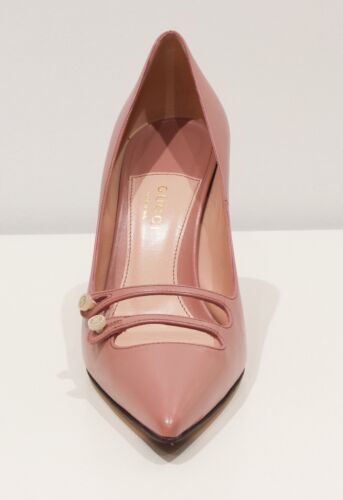 NEW/AUTHENTIC GUCCI 408247 Leather Stiletto Pumps, Pink Sz 40/10 US