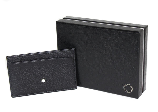 NEW MONTBLANC Meisterstuck Leather Pocket Credit Card Holder, Black