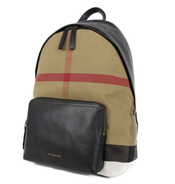 NEW BURBERRY Canvas Check Abbey Dale Simple Backpack