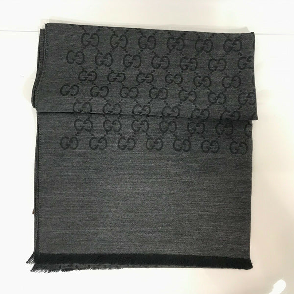 NEW/AUTH GUCCI 165904 GG Guccissima Scarf Muffler, Anthracite