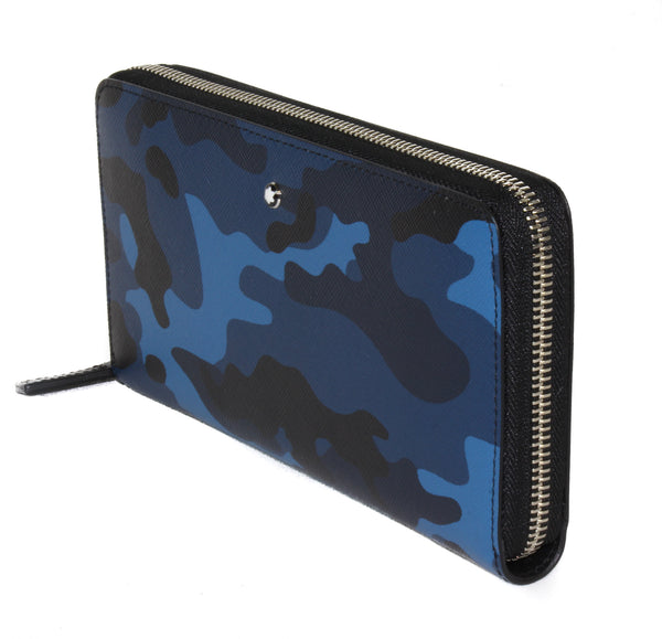 NEW MONTBLANC Sartorial Leather Camouflage Wallet, Blue