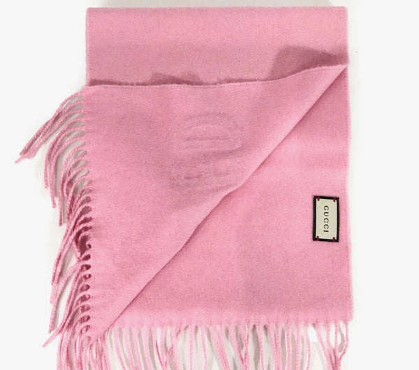 NEW/AUTHENTIC GUCCI Sequin Loved Silk Cashmere Blend Scarf, Pink